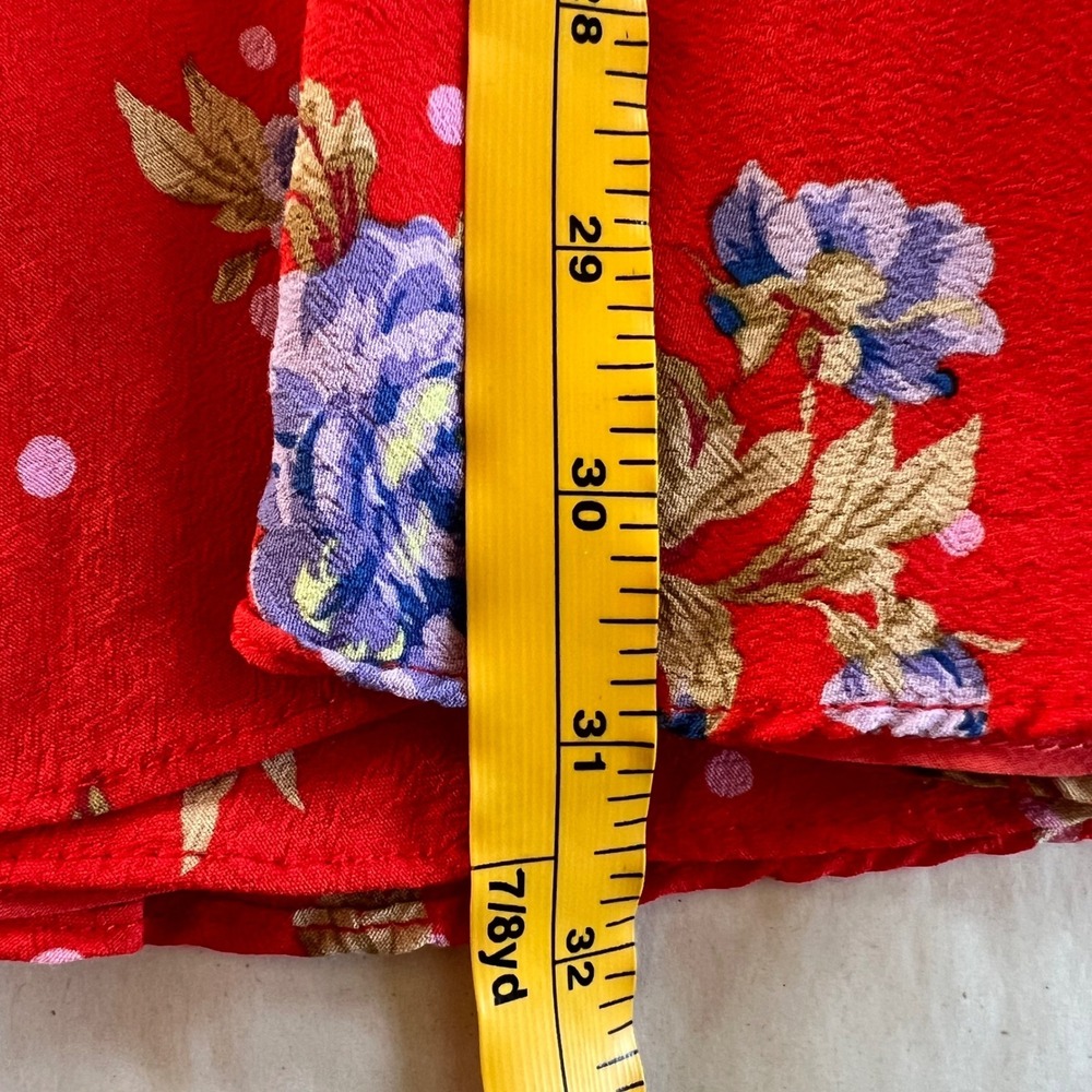 Zara Floral Mini Dress Wrap Long Sleeve Red Blue Polka‎ Dot M - Picture 12 of 12